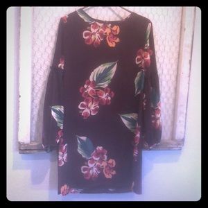 Loft Floral Plum Shift Dress